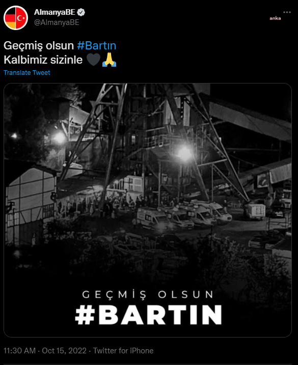 Bartın maden faciası için uluslararası taziye mesajları geldi 14