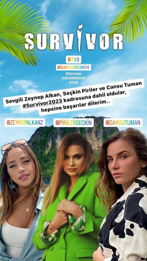 Acun Ilıcalı açıkladı. İşte Survivor 2023'e gidecek üç kadın yarışmacı 5