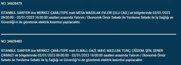 İstanbullular dikkat! Hangi ilçelerde elektrik kesintisi olacak 18