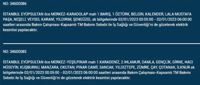 İstanbullular dikkat! Hangi ilçelerde elektrik kesintisi olacak 10
