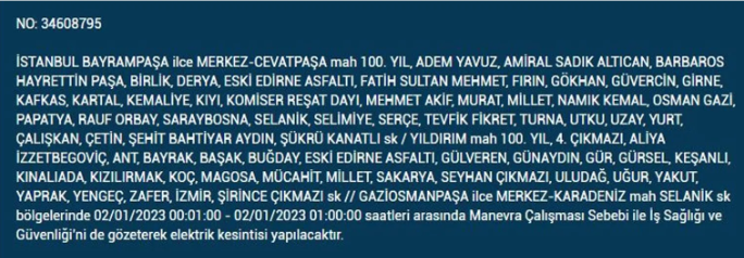 İstanbullular dikkat! Hangi ilçelerde elektrik kesintisi olacak 5