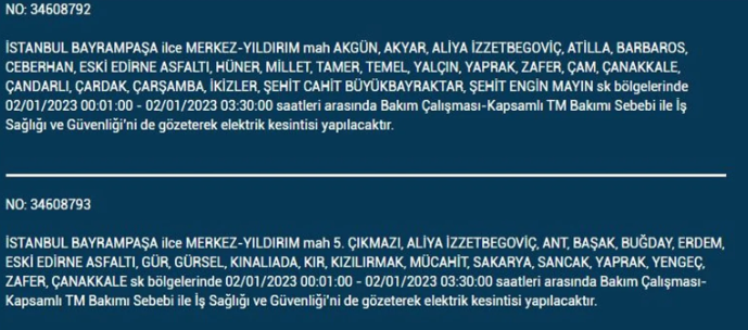 İstanbullular dikkat! Hangi ilçelerde elektrik kesintisi olacak 4