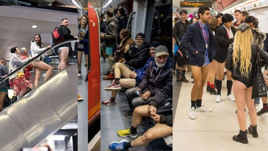 Pantolonları çıkarıp metroya bindiler. Bu bir 'altı kaval üstü şişhane' haberidir 14