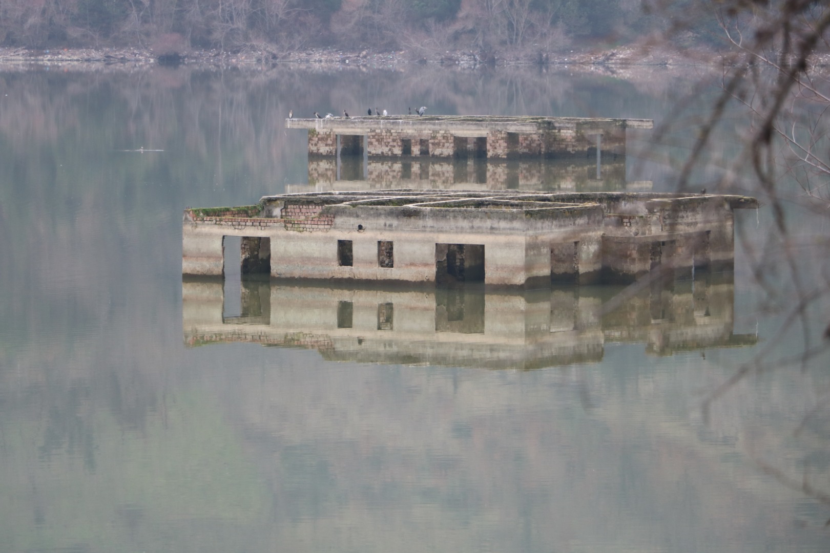 Kızılcapınar Barajı çekildi sır evler ortaya çıktı 4