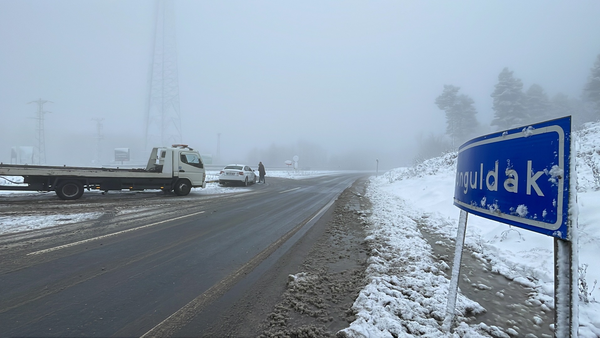 Zonguldak'ta kar ve sis ulaşımı olumsuz etkiliyor 4