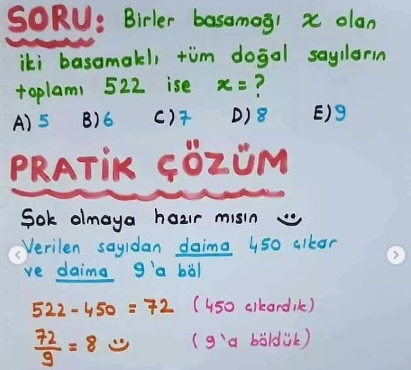 Matematik soruları 1 saniyede nasıl çözülür? Matematik öğretmeni açıkladı 7