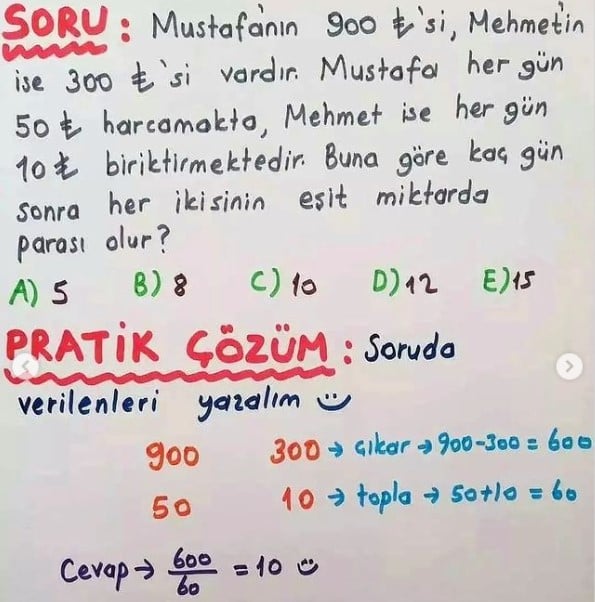 Matematik soruları 1 saniyede nasıl çözülür? Matematik öğretmeni açıkladı 12