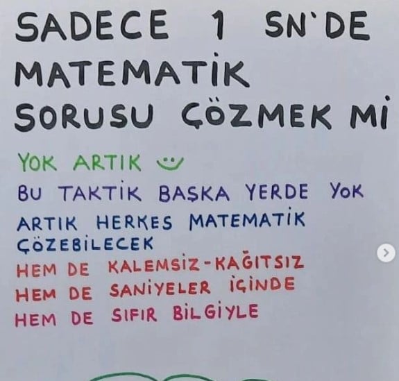 Matematik soruları 1 saniyede nasıl çözülür? Matematik öğretmeni açıkladı 13