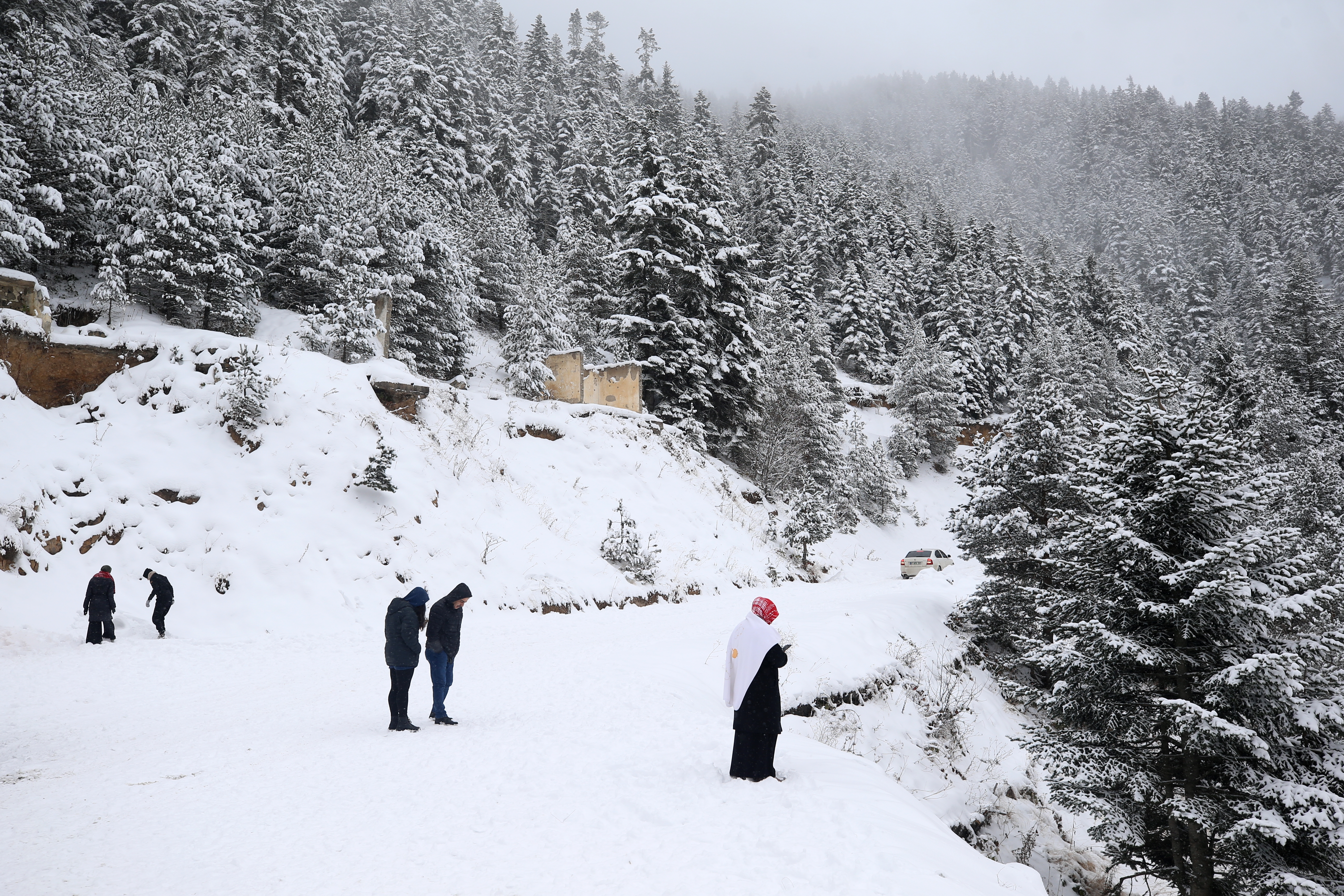 Zigana Dağı'nda kar ve sis etkili oluyor 12