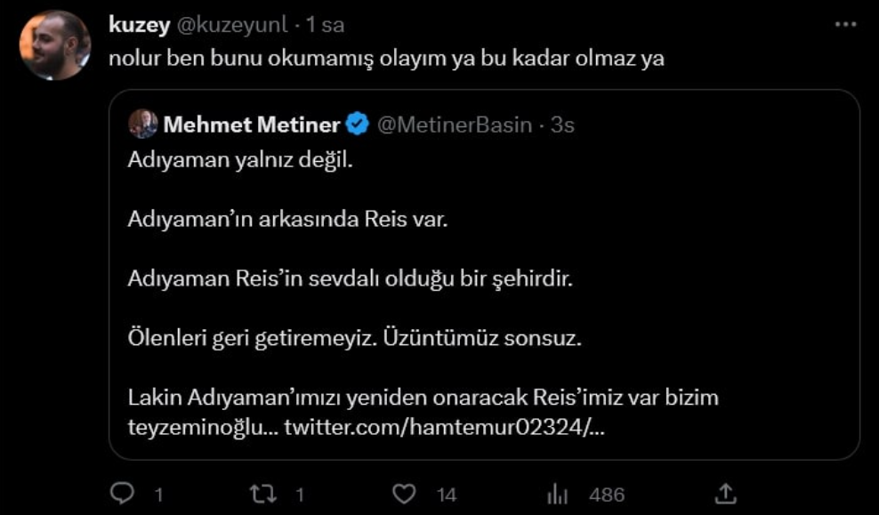 ‘Çaresiziz’ diyen vatandaşlara AKP’li Metiner Erdoğan propagandası yaptı. Adıyamanlılar bu propagandaya neler neler yazdı 10