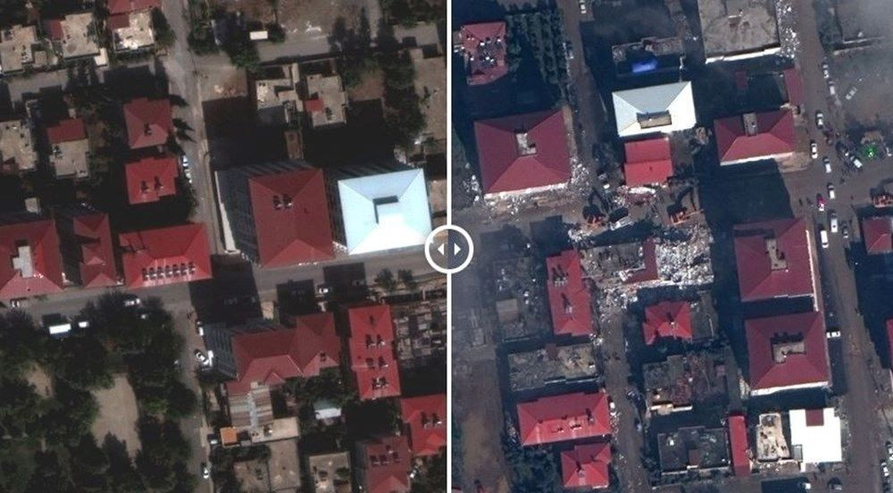 Depremdeki tahribat uydu görüntülerine yansıdı. Öncesi ve sonrası açıklandı 23