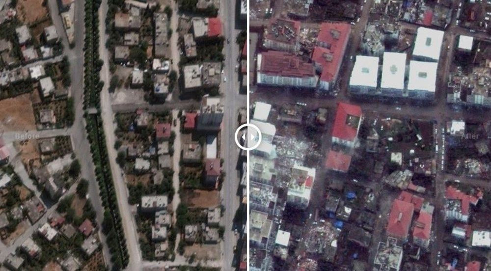 Depremdeki tahribat uydu görüntülerine yansıdı. Öncesi ve sonrası açıklandı 20