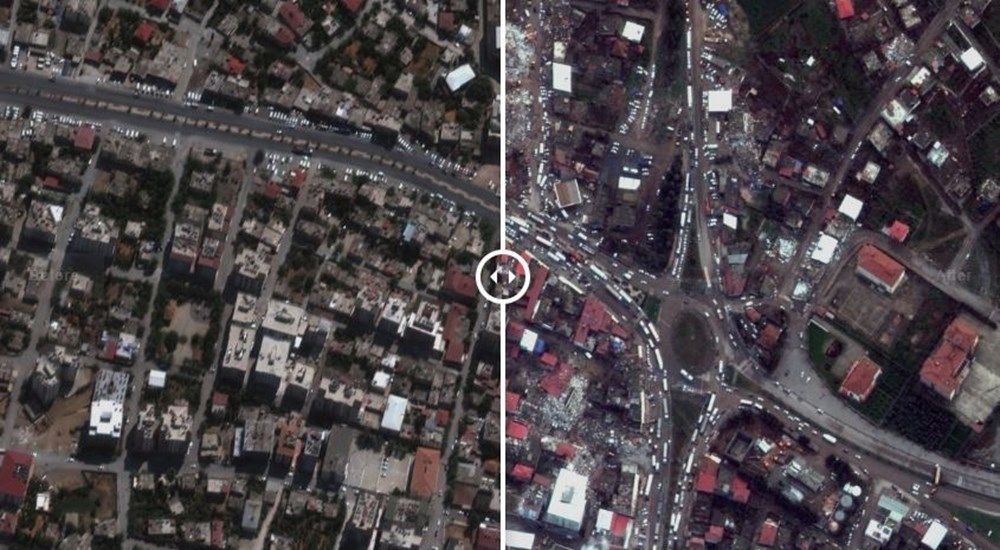 Depremdeki tahribat uydu görüntülerine yansıdı. Öncesi ve sonrası açıklandı 22