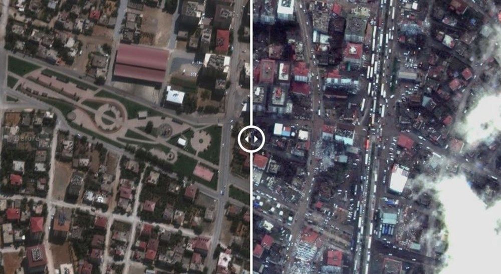 Depremdeki tahribat uydu görüntülerine yansıdı. Öncesi ve sonrası açıklandı 21