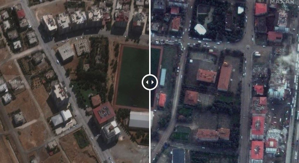 Depremdeki tahribat uydu görüntülerine yansıdı. Öncesi ve sonrası açıklandı 19