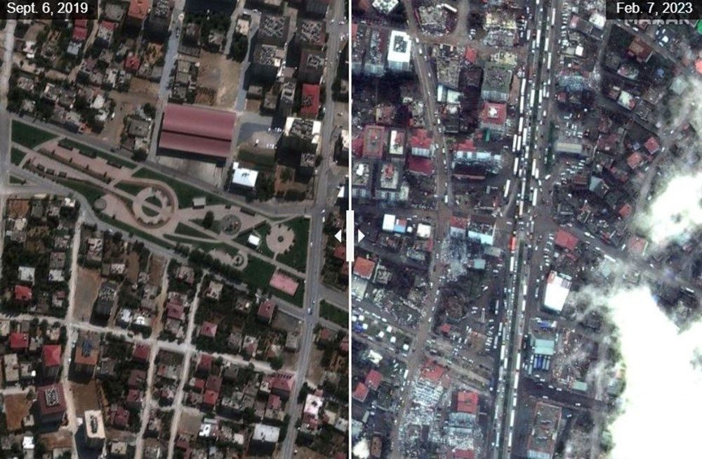 Depremdeki tahribat uydu görüntülerine yansıdı. Öncesi ve sonrası açıklandı 15