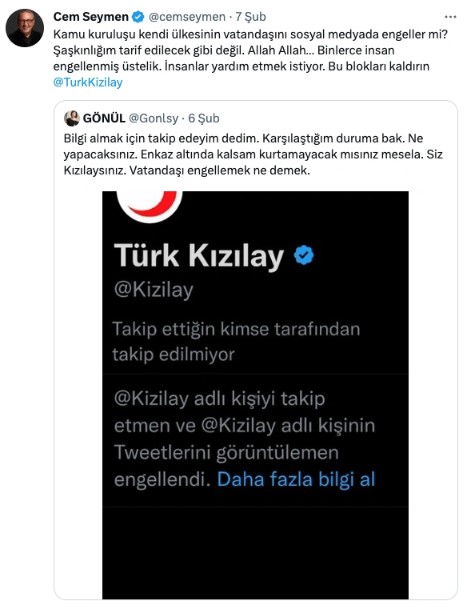 CNN Türk Cem Seymen'den istifasını istedi. Hükümeti eleştiren deprem twitleri atmıştı 9