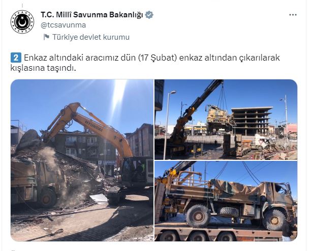 2’nci Ordu Komutanlığına ait araç enkaz altından çıkartıldı 5