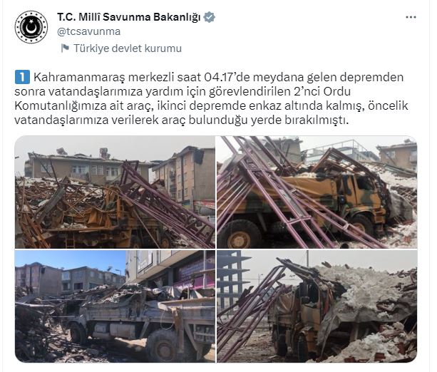 2’nci Ordu Komutanlığına ait araç enkaz altından çıkartıldı 4