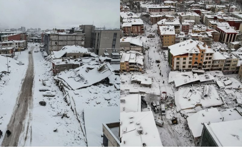 Deprem öncesi ve sonrası fotoğraflar yıkımın boyutunu gözler önüne serdi 21