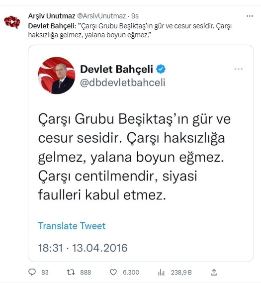 Türkiye Beşiktaş'tan istifa eden Devlet Bahçeli'yi konuşuyor. Beşiktaş taraftarı 'Hükümet istifa' diye bağırdı Bahçeli Beşiktaş'tan istifa etti 59