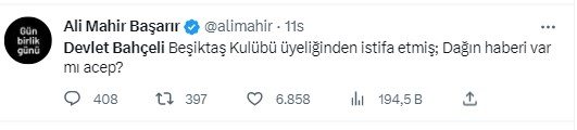 Türkiye Beşiktaş'tan istifa eden Devlet Bahçeli'yi konuşuyor. Beşiktaş taraftarı 'Hükümet istifa' diye bağırdı Bahçeli Beşiktaş'tan istifa etti 38