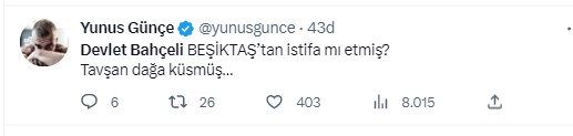 Türkiye Beşiktaş'tan istifa eden Devlet Bahçeli'yi konuşuyor. Beşiktaş taraftarı 'Hükümet istifa' diye bağırdı Bahçeli Beşiktaş'tan istifa etti 37