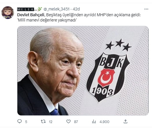 Türkiye Beşiktaş'tan istifa eden Devlet Bahçeli'yi konuşuyor. Beşiktaş taraftarı 'Hükümet istifa' diye bağırdı Bahçeli Beşiktaş'tan istifa etti 44