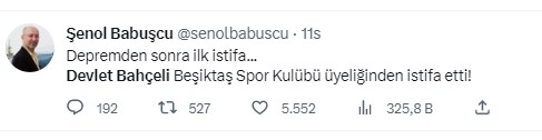 Türkiye Beşiktaş'tan istifa eden Devlet Bahçeli'yi konuşuyor. Beşiktaş taraftarı 'Hükümet istifa' diye bağırdı Bahçeli Beşiktaş'tan istifa etti 29