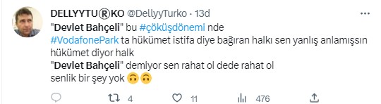 Türkiye Beşiktaş'tan istifa eden Devlet Bahçeli'yi konuşuyor. Beşiktaş taraftarı 'Hükümet istifa' diye bağırdı Bahçeli Beşiktaş'tan istifa etti 22