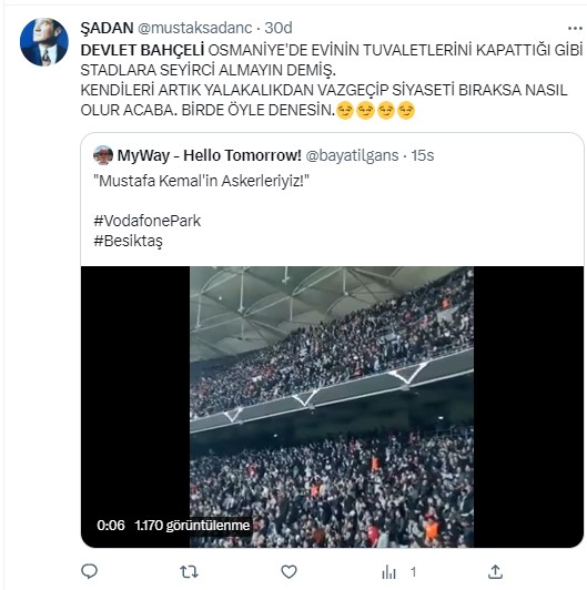 Türkiye Beşiktaş'tan istifa eden Devlet Bahçeli'yi konuşuyor. Beşiktaş taraftarı 'Hükümet istifa' diye bağırdı Bahçeli Beşiktaş'tan istifa etti 64