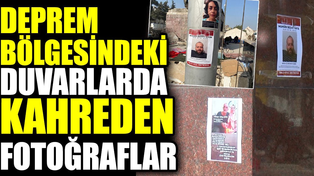 Deprem bölgesindeki duvarlarda kahreden fotoğraflar 1