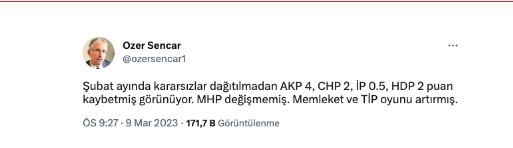 AKP'nin en güvendiği anketçiden kötü haber. Kader planı denilen deprem oyları nasıl etkiledi 14