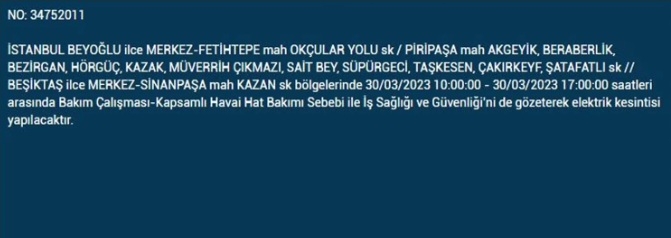 İstanbul'da elektrik kesintisi olacak ilçeler belli oldu 14