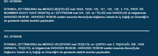 İstanbullular dikkat! Bu ilçelerde elektrik kesintisi olacak 28