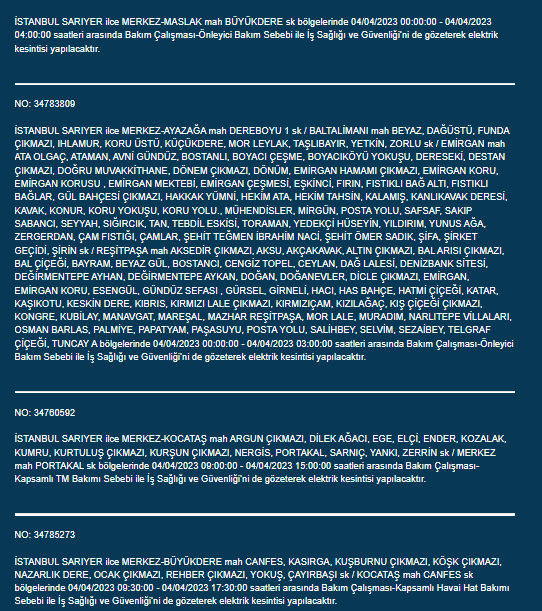 İstanbullular dikkat! Bu ilçelerde elektrik kesintisi olacak 23