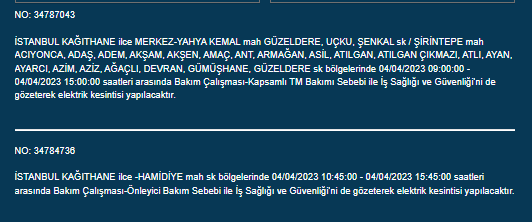 İstanbullular dikkat! Bu ilçelerde elektrik kesintisi olacak 21