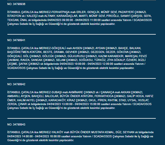 İstanbullular dikkat! Bu ilçelerde elektrik kesintisi olacak 15