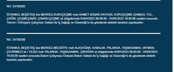 İstanbullular dikkat! Bu ilçelerde elektrik kesintisi olacak 11