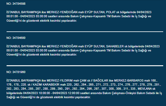 İstanbullular dikkat! Bu ilçelerde elektrik kesintisi olacak 9