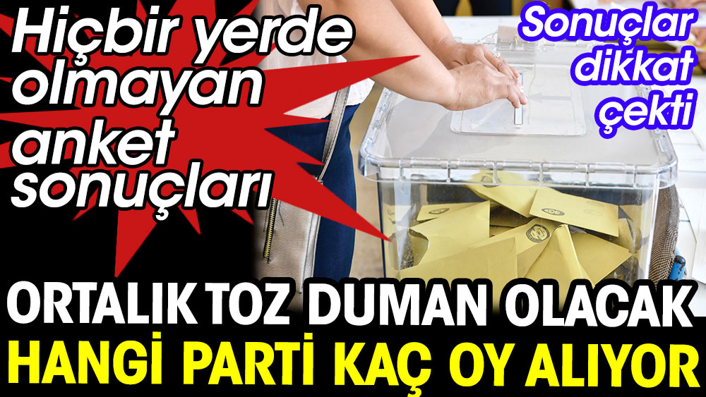 Hiçbir yerde olmayan anket sonuçları. Ortalık toz duman olacak hangi parti kaç oy alıyor 1