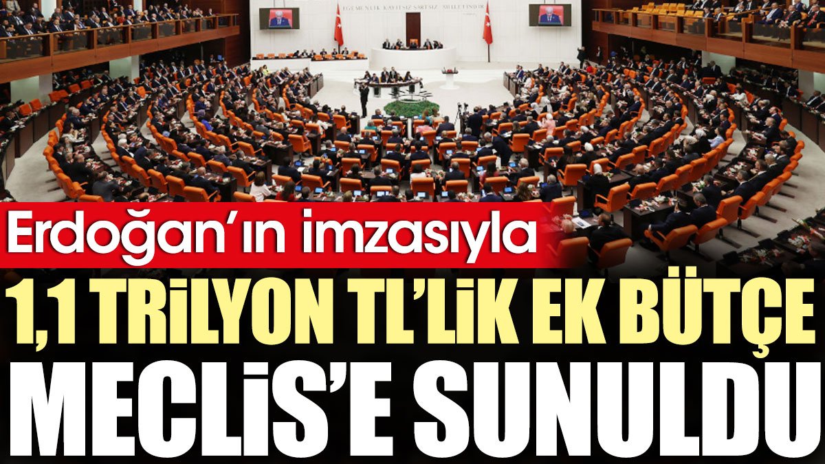 Erdoğan'ın imzasıyla 1,1 trilyon TL'lik ek bütçe Meclis'e sunuldu