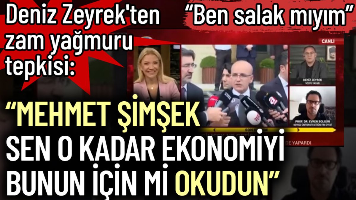 Deniz Zeyrek'ten zam yağmuru tepkisi: Mehmet Şimşek sen o kadar ekonomiyi bunun için mi okudun