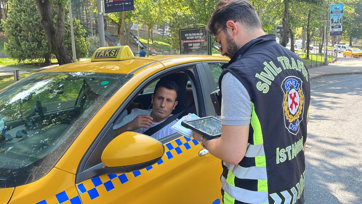 Kurallara uymayan 10 taksiciye 5 bin 945 lira ceza