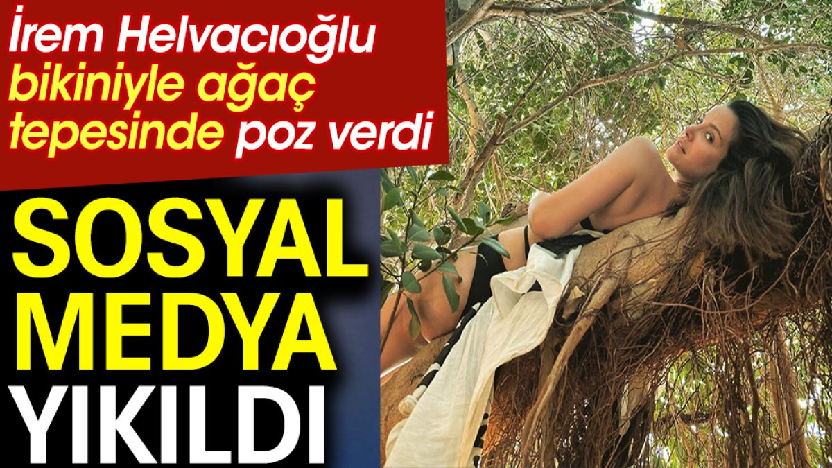 Sosyal medya yıkıldı. İrem Helvacıoğlu bikiniyle ağaç tepesinde poz verdi
