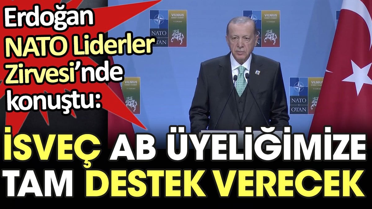 Erdoğan NATO Liderler Zirvesi'nde konuştu: İsveç AB üyeliğimize tam destek verecek