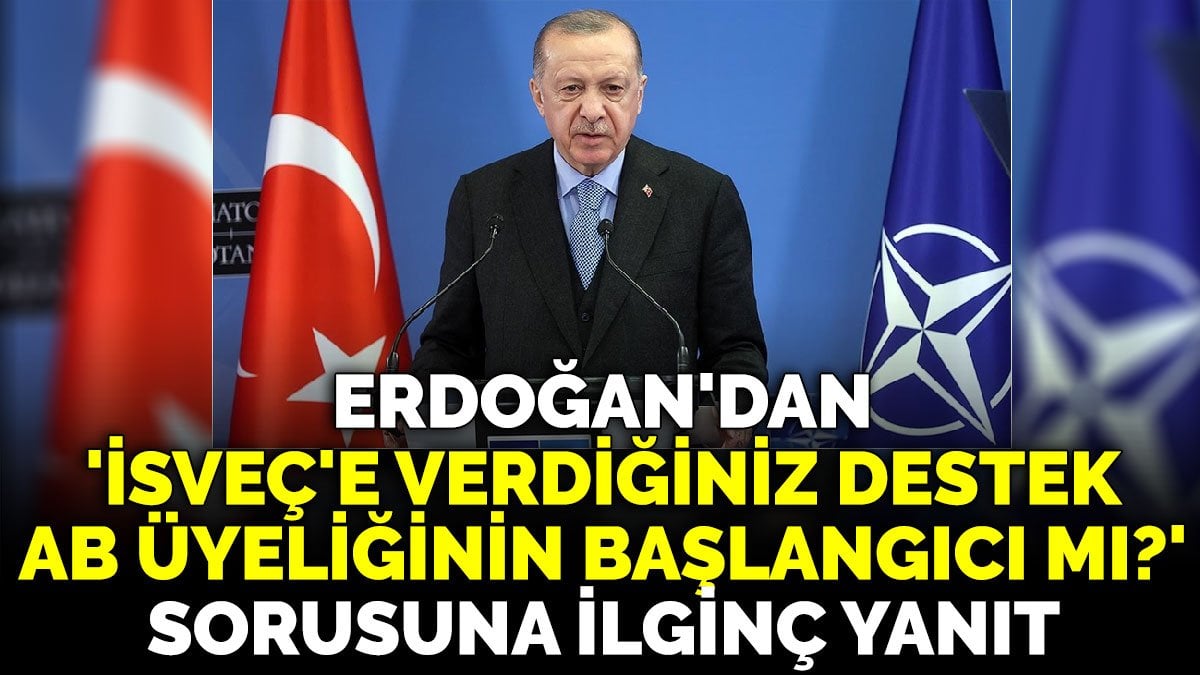 Erdoğan'dan 'İsveç'e verdiğiniz destek, AB üyeliğinin başlangıcı mı?' sorusuna ilginç yanıt