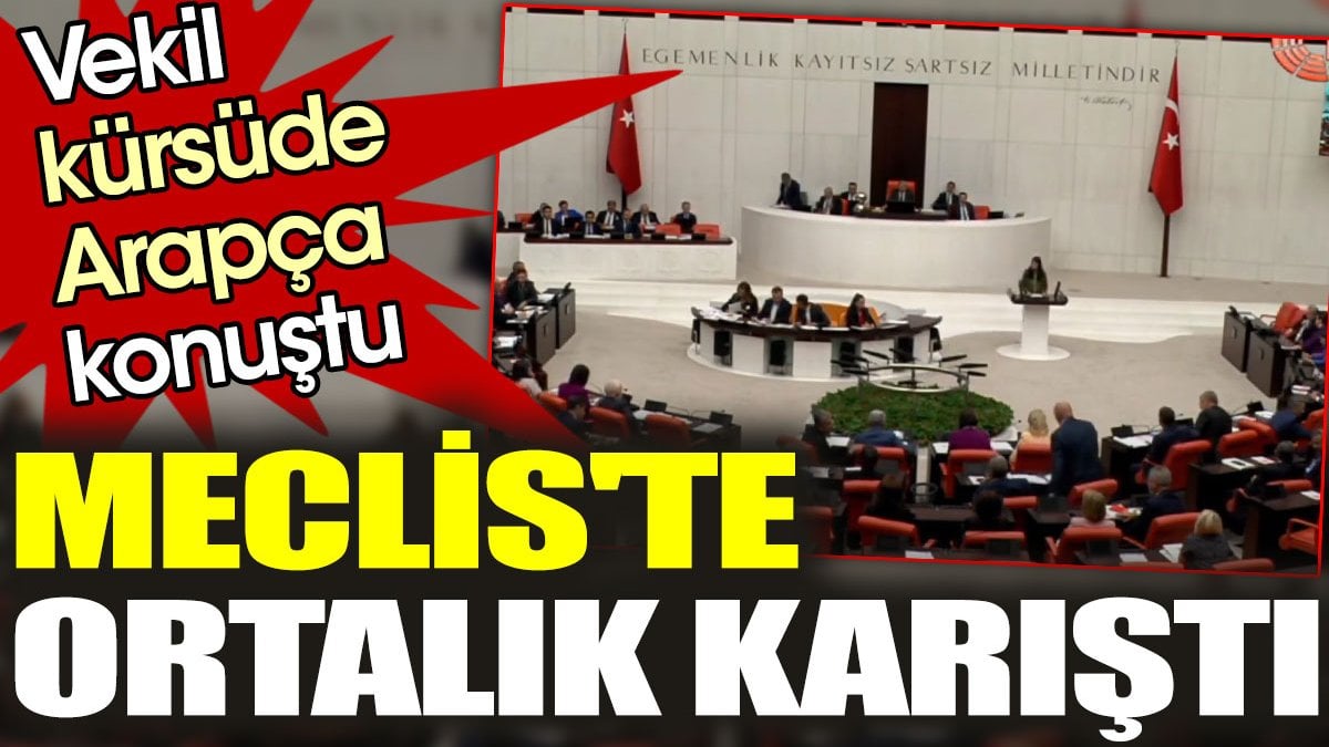 Vekil kürsüde Arapça konuştu. Meclis'te ortalık karıştı