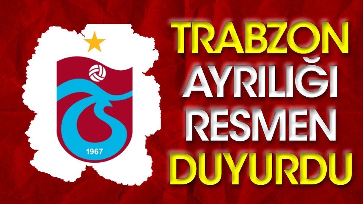 Trabzonspor'da flaş ayrılık. Resmi siteden açıklandı