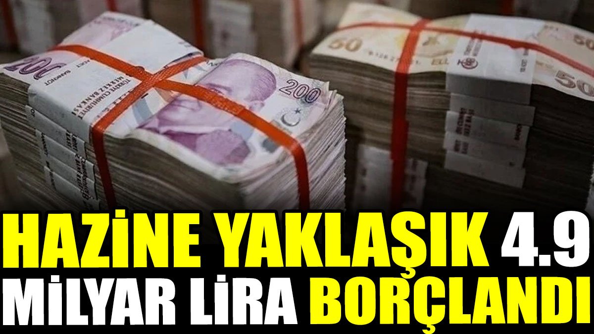 Hazine yaklaşık 4.9 milyar lira borçlandı